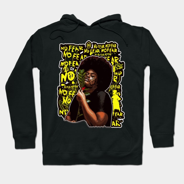 No Fear Strong Black Woman Hoodie by Glass Table Designs